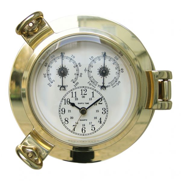 Uhr, Thermo- & Hygrometer im Bullauge 1242