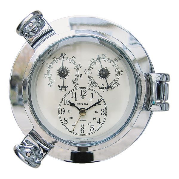 Uhr, Thermo- & Hygrometer im Bullauge 1242C