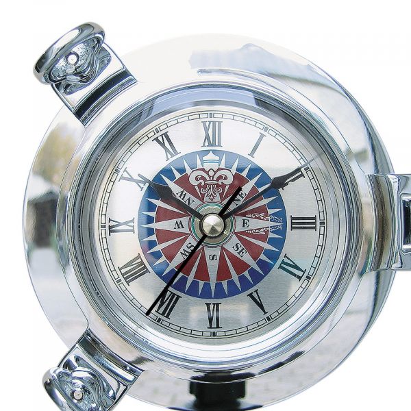 Bullaugen-Uhr mit Windrosenzifferblatt
