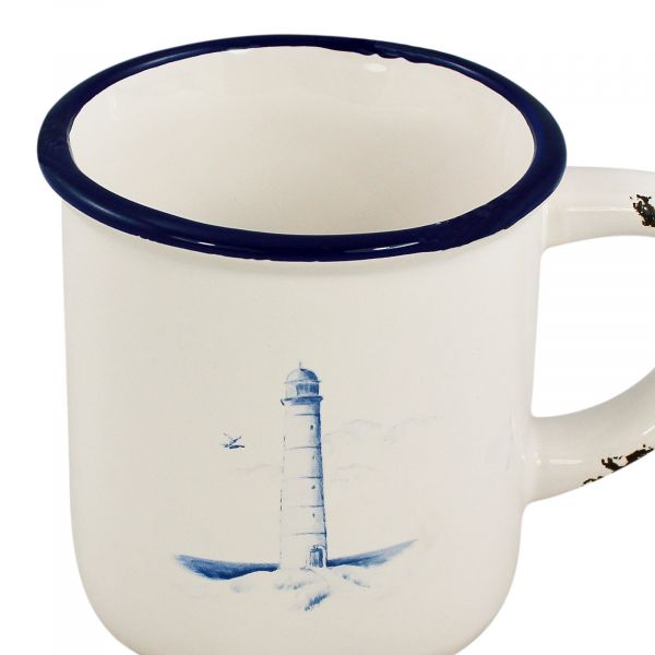 Becher mit Henkel - Leuchtturmdesign
