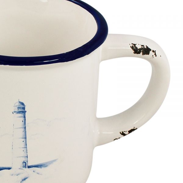 Becher mit Henkel - Leuchtturmdesign