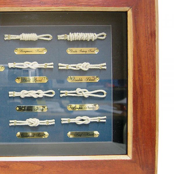 Knotentafel hinter Glas