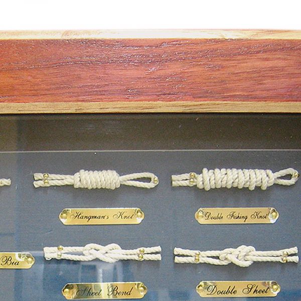Knotentafel hinter Glas