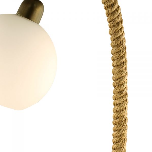 Taulampe mit weiß-gefrostetem Glasschirm