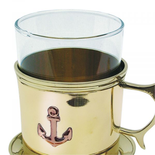 Grog-Glas mit Untersetzer