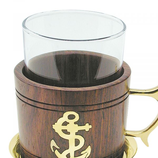 Grog-Glas mit Untersetzer