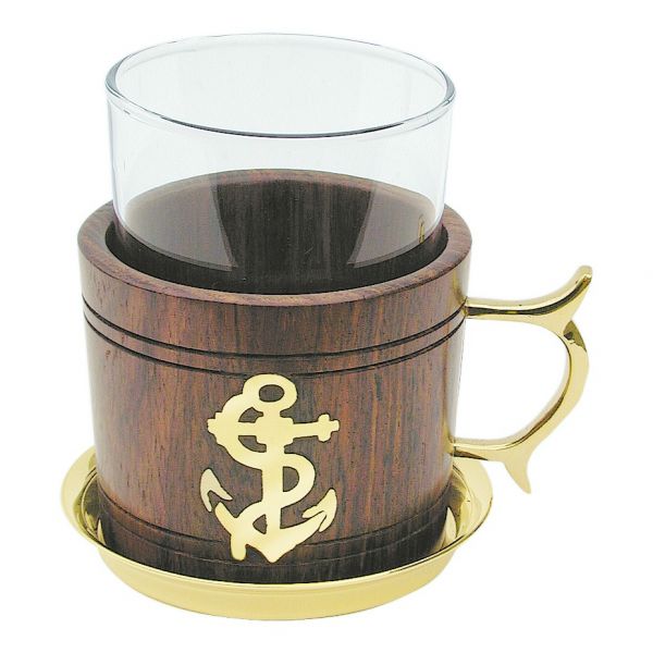 Grog-Glas mit Untersetzer 7094