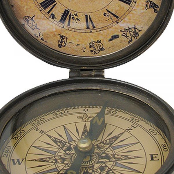 Kompass mit Uhr