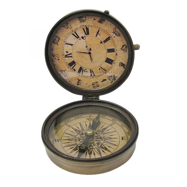 Kompass mit Uhr 8537