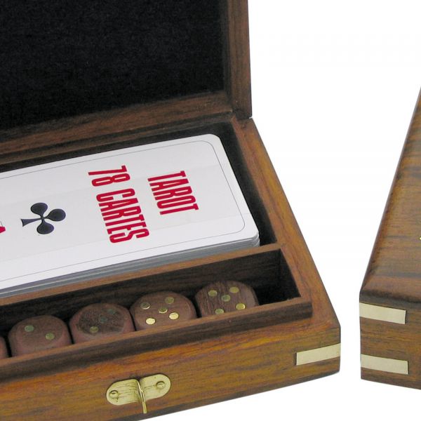 Tarot-Kartenspiel & Würfel in der Holzbox
