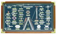 Knotentafel hinter Glas Deutsch