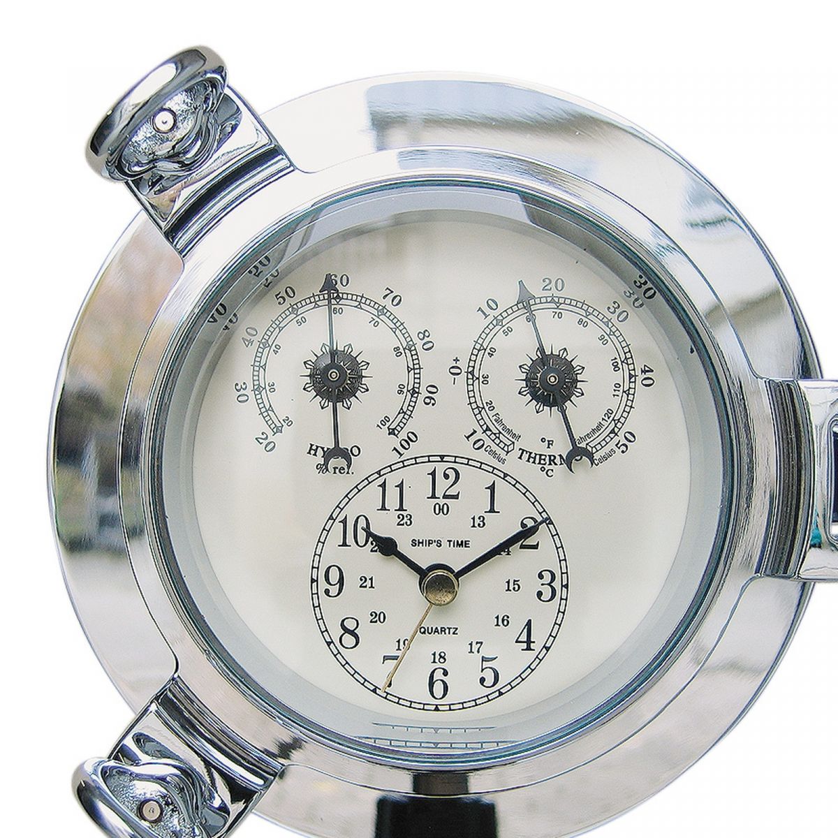 2. Bild Uhr, Thermo- & Hygrometer im Bullauge 1242C