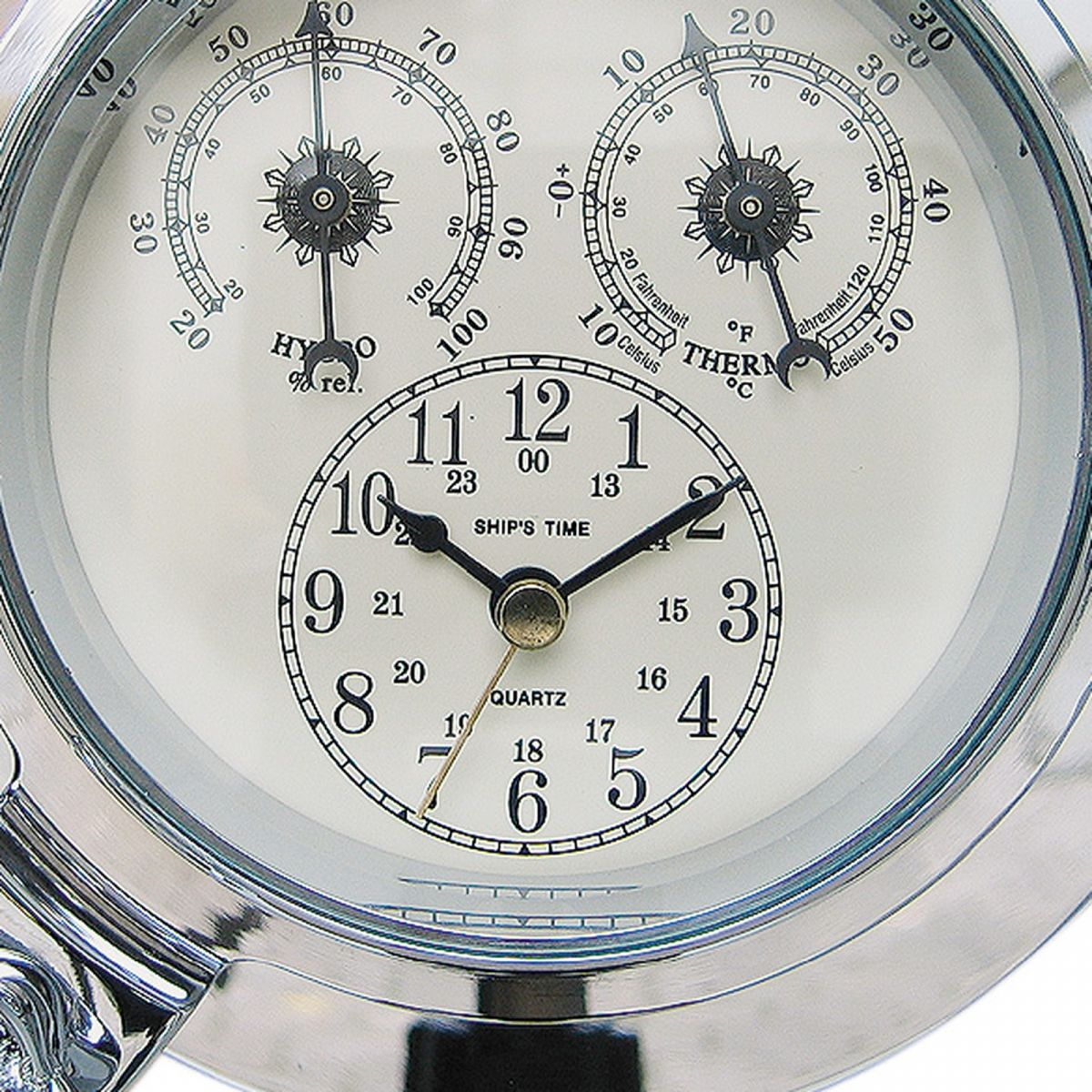 4. Bild Uhr, Thermo- & Hygrometer im Bullauge 1242C