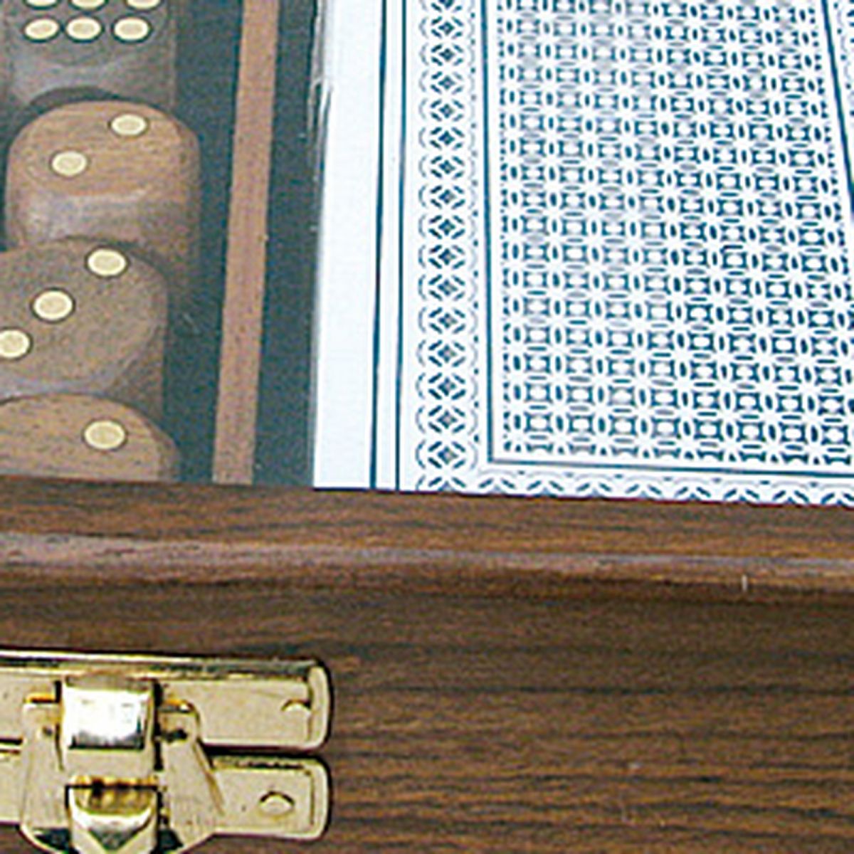 4. Bild Karten & Würfel in Holzbox mit Glasdeckel 9147