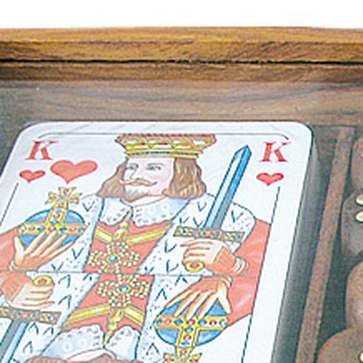 5. Bild Karten & Würfel in Holzbox mit Glasdeckel 9147