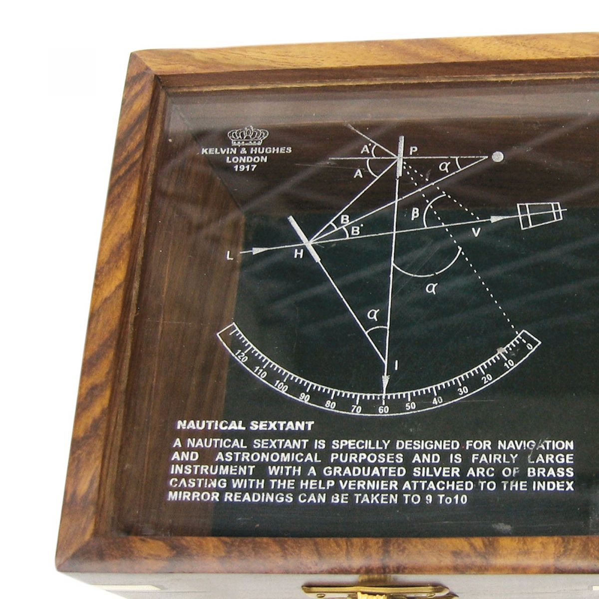 2. Bild Sextant in Holzbox in Holzbox mit Glasdeckel 9198