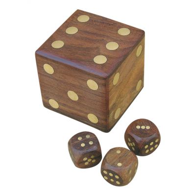Würfel in Holzbox 9140